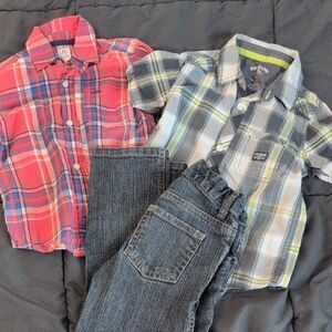 Button Down Tees And Jeans Size 4 Kids